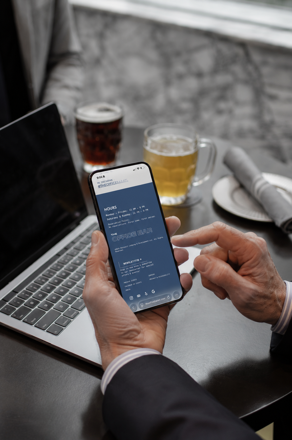 The Office Bar website design visual two
