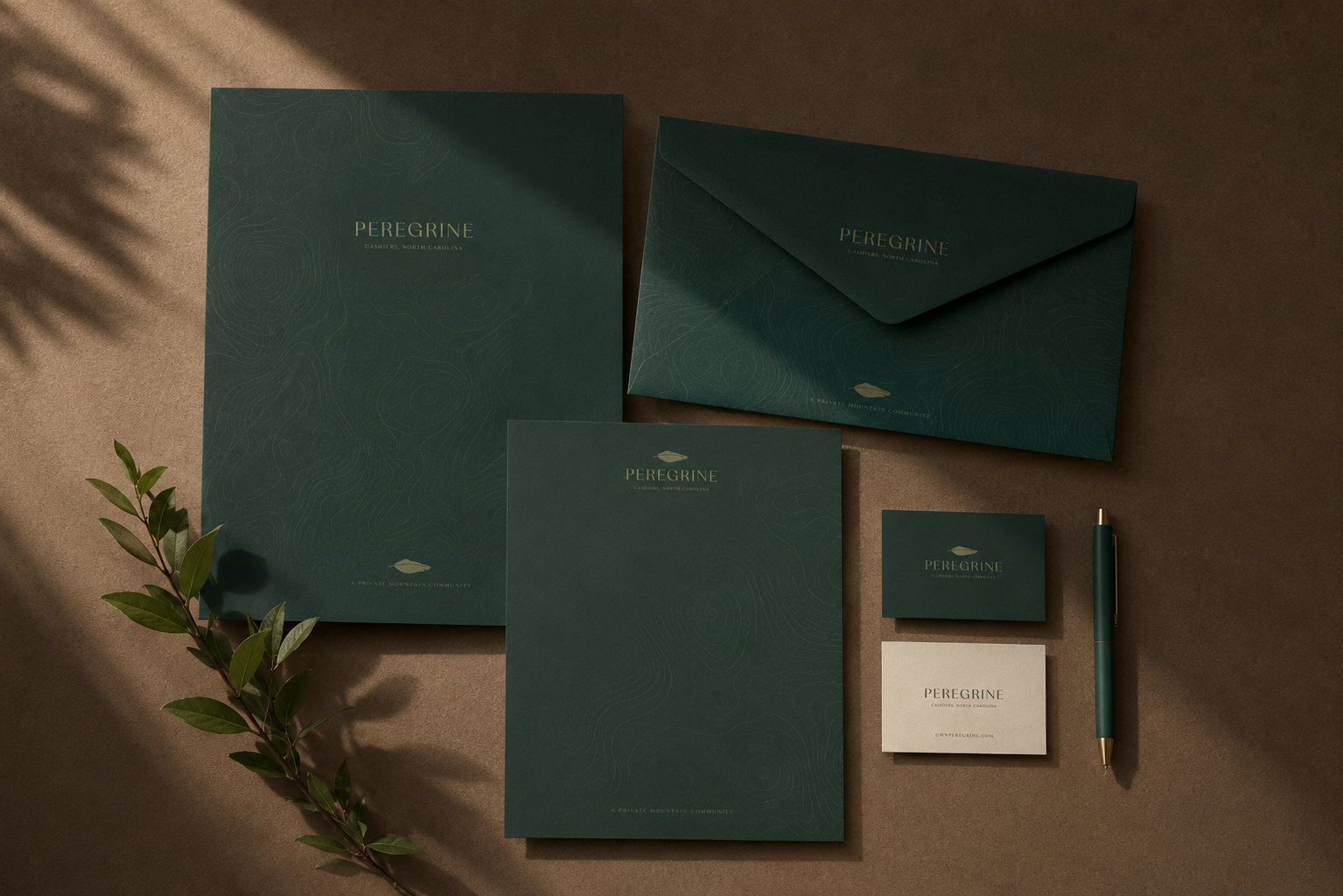 Peregrine full-bleed brand application visual