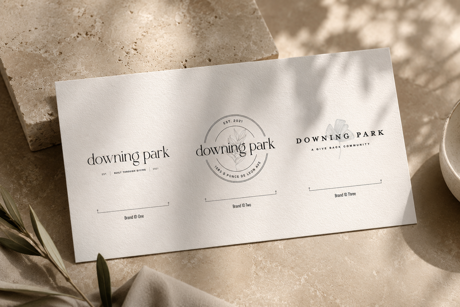 Downing Park brand discovery mockup