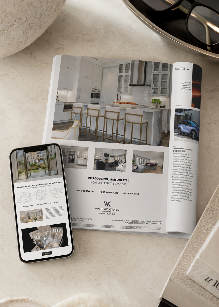 Waldorf Astoria private residences print and digital advertising campaign creative