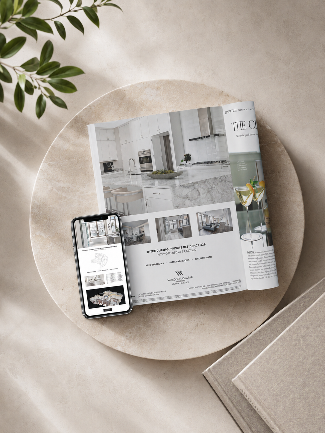 Waldorf Astoria private residences luxury print and digital advertising placement creative