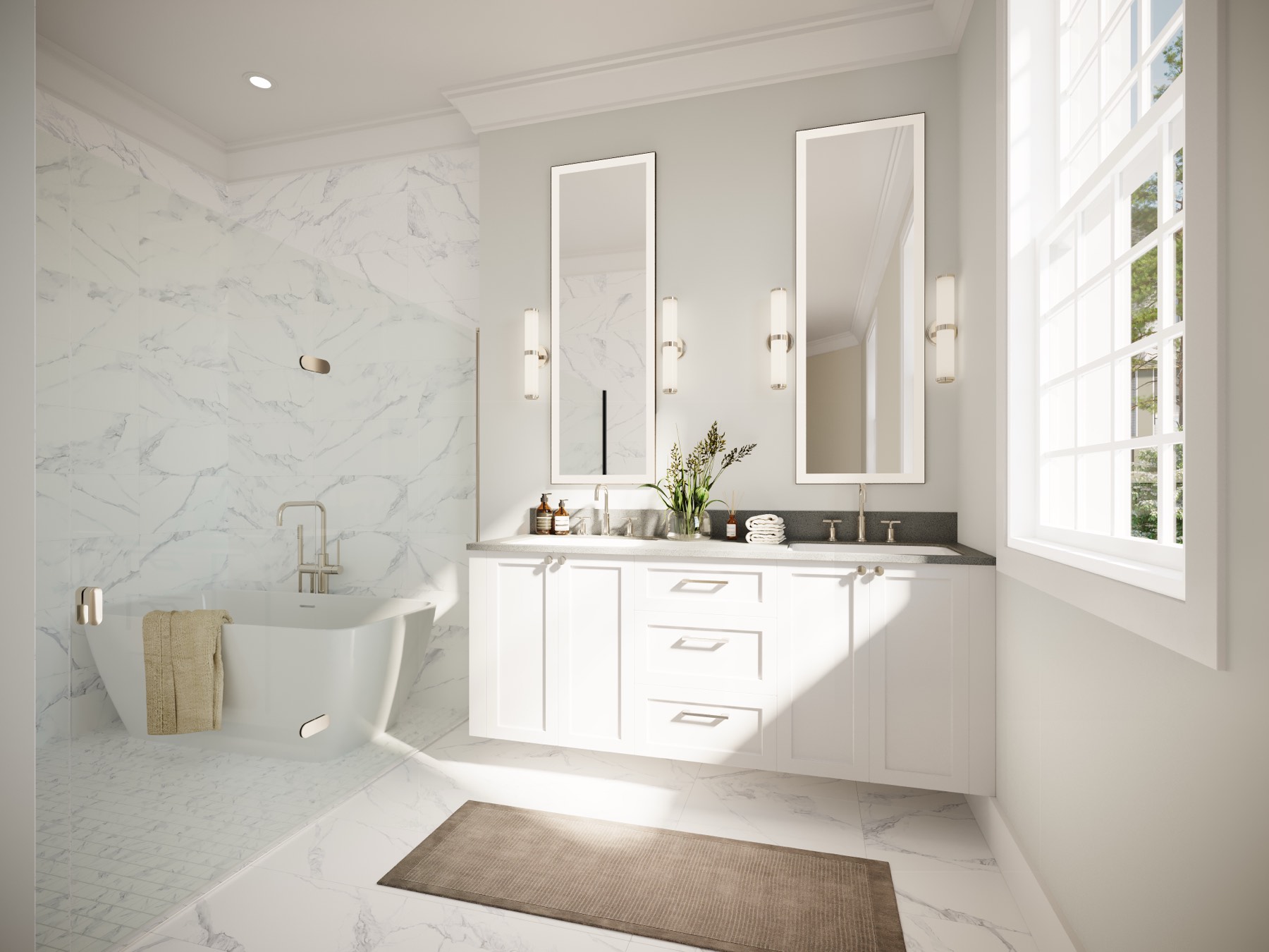 M1 bathroom rendering from Project Renderings