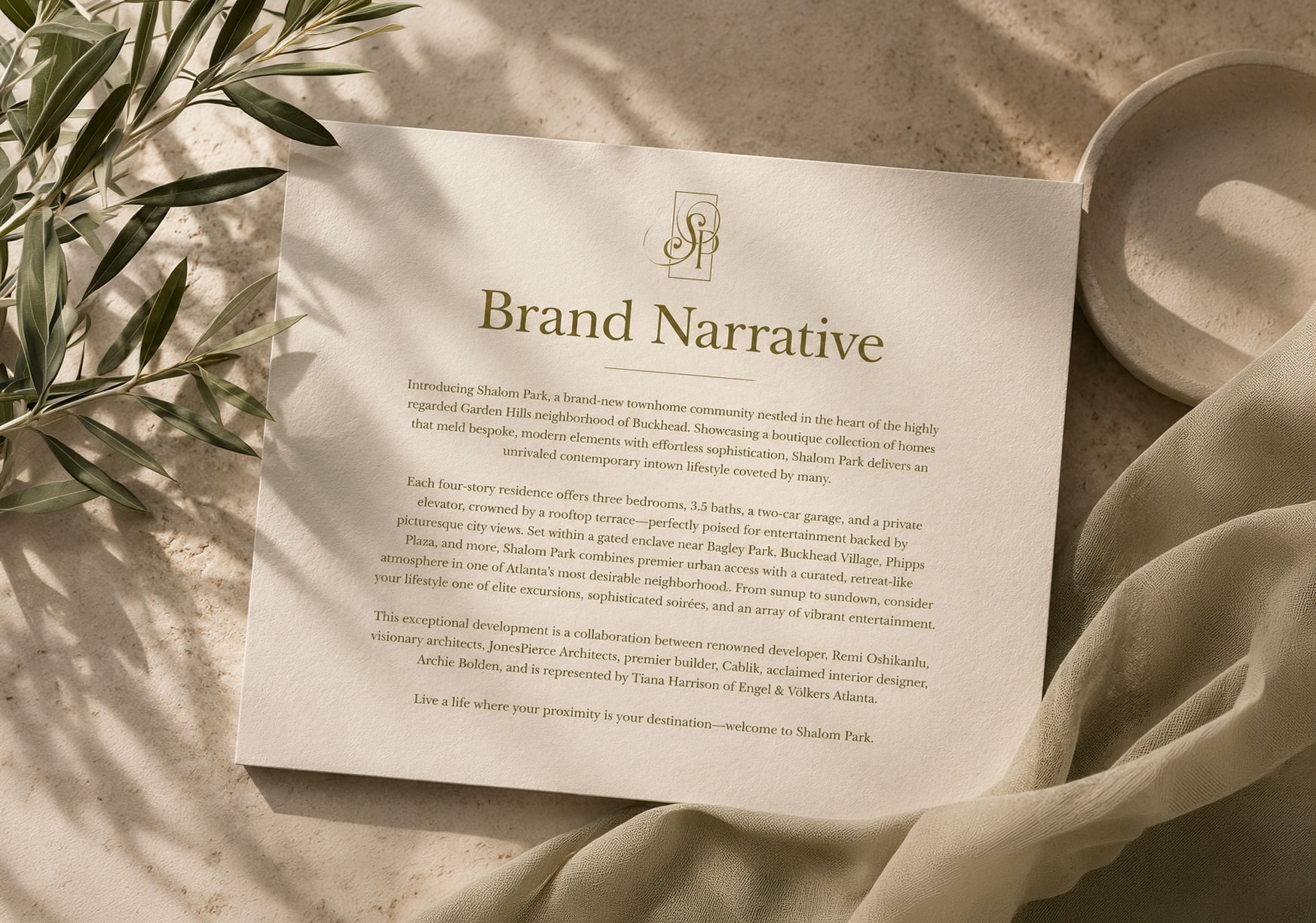 Shalom Park brand narrative full-bleed image before brand application
