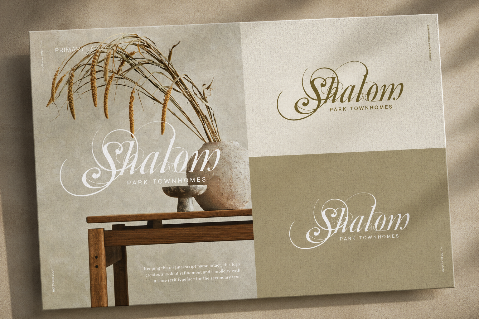 Shalom Park luxury townhome brand identity portfolio